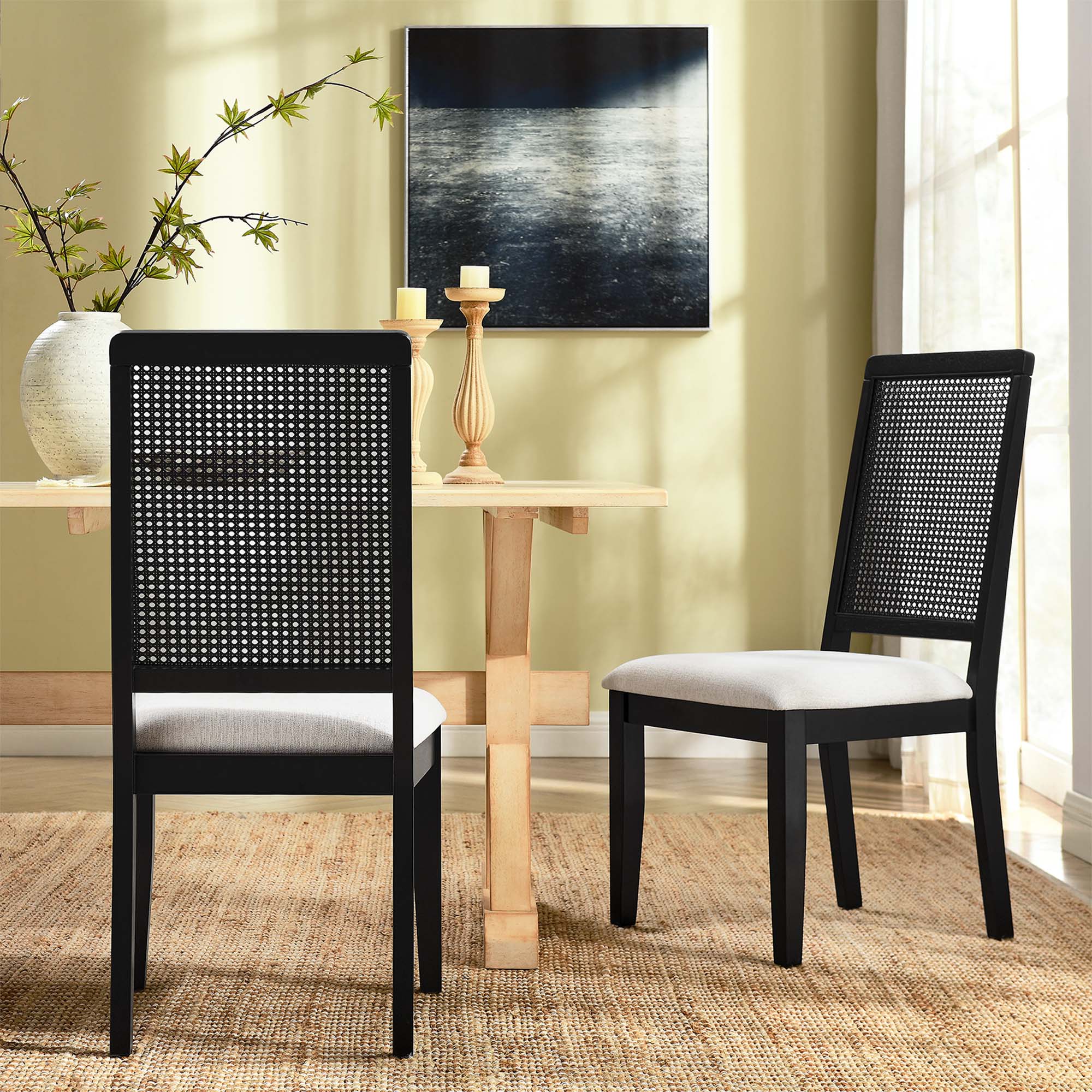 Black Black Heathered Weave Ivory